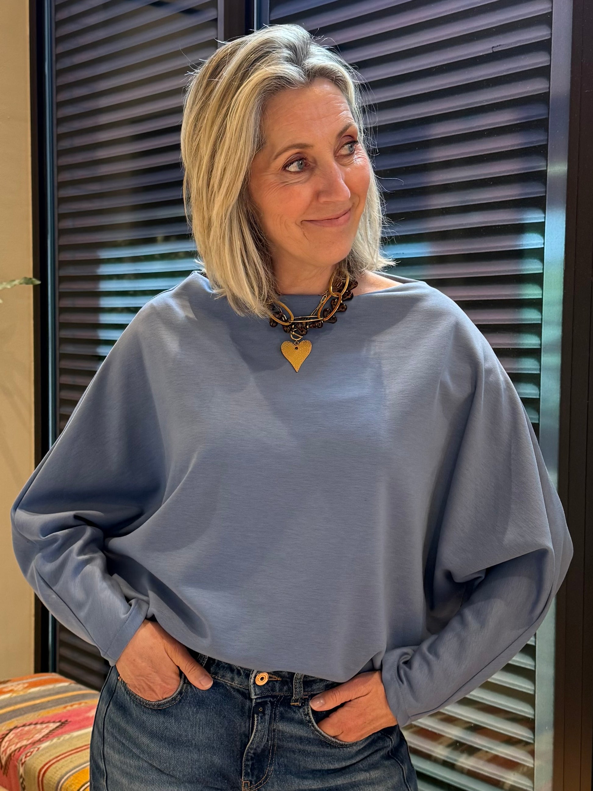 Azzurro Sweater Gaby Blauw - Peet kleding