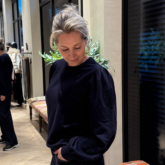 Geisha Sweatshirt Bloemen Navy