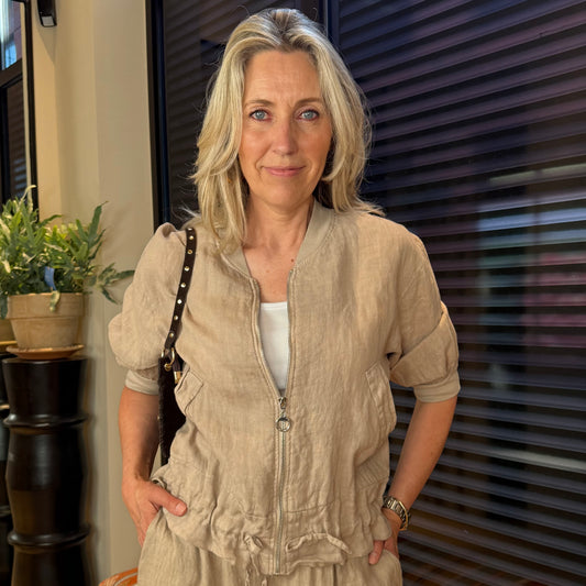 Linnen Jasje Margy Zand - Peet kleding