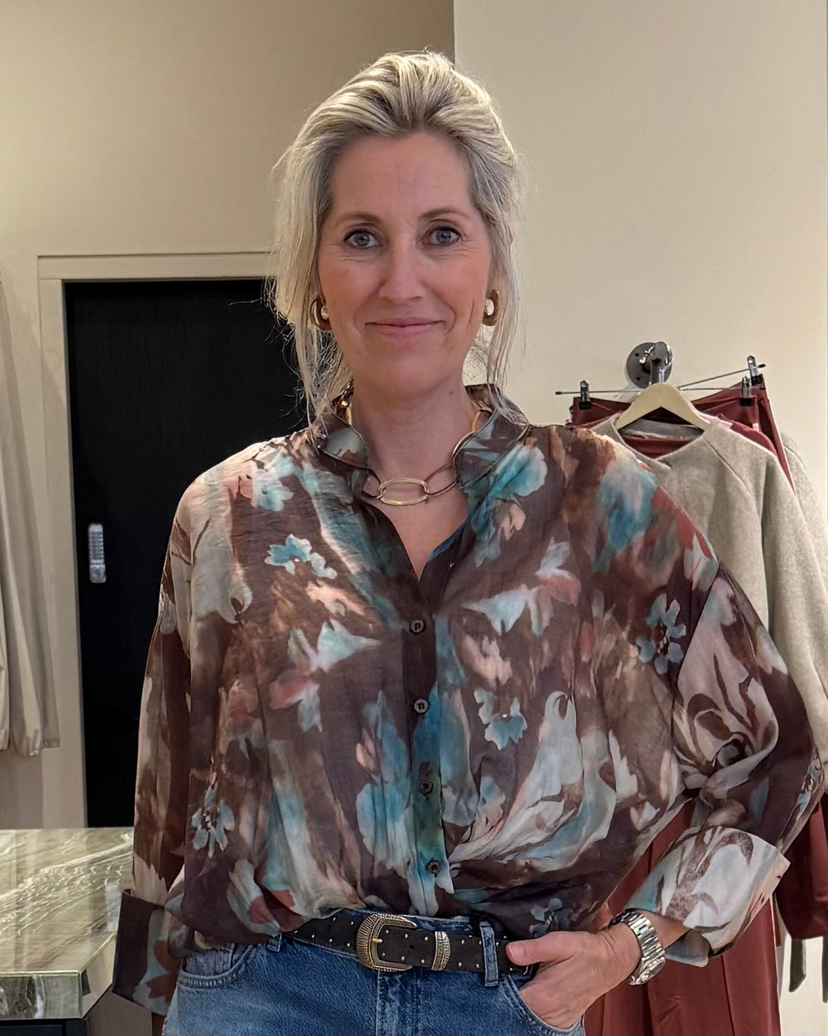 Blouse Dani Bruin Dessin - Peet kleding