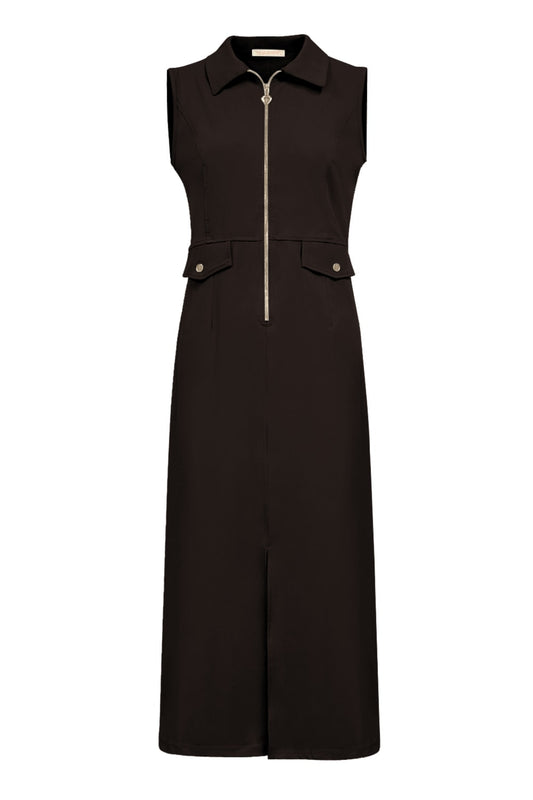 Triple Nine Travel Jurk Melina Donkerbruin - 51806 - Peet kleding