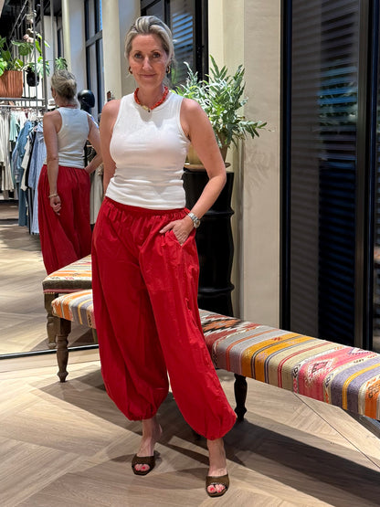 Broek Parachute Rood - Peet kleding