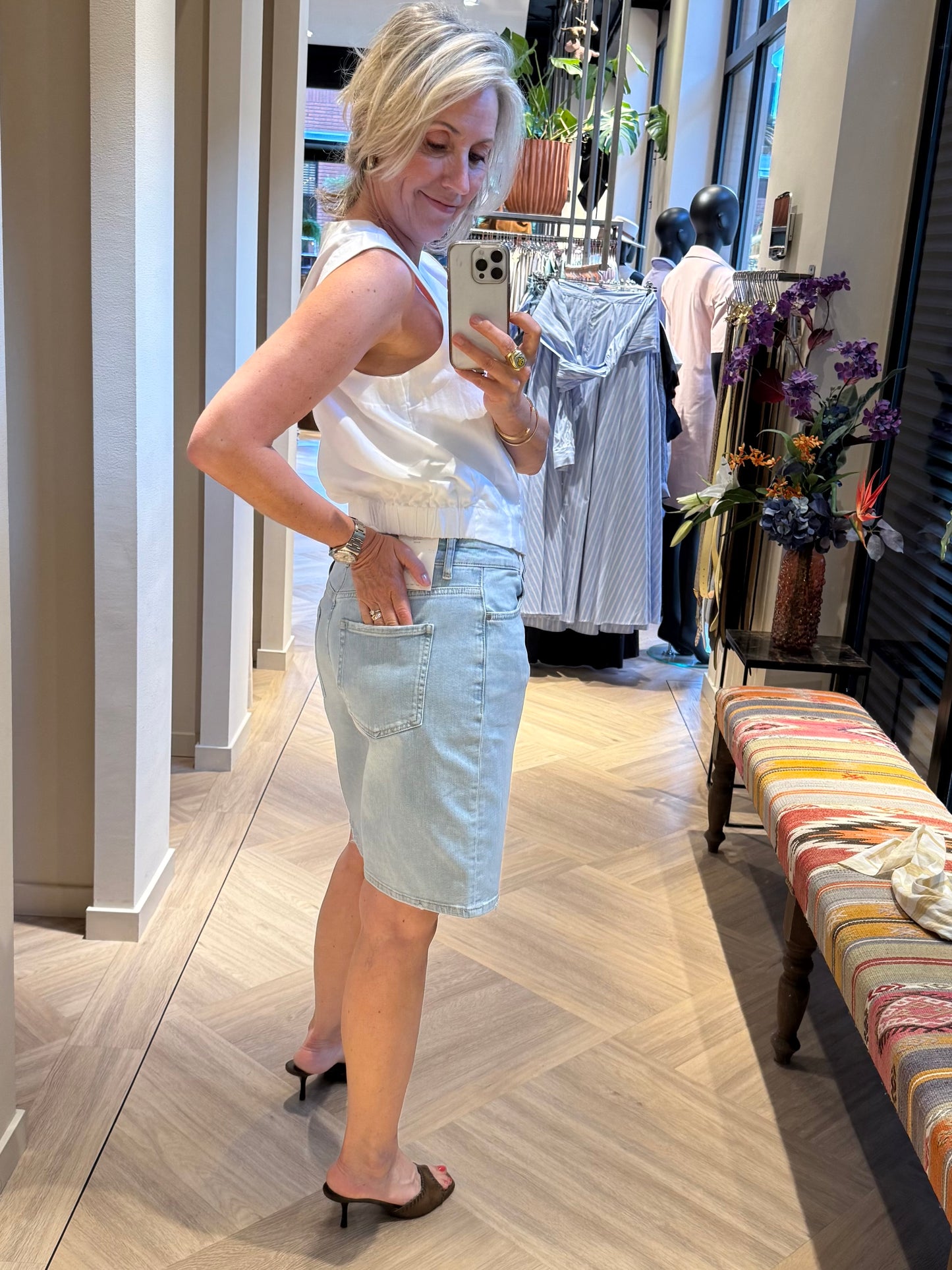 Yaya Bermuda Light Blue - Peet kleding