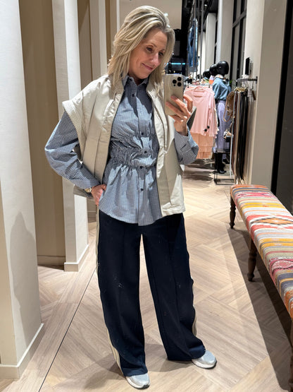 Ambika Blouse Ecem Ruit Navy - Peet kleding