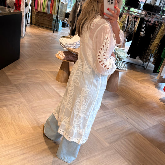 Vest Rafaella Embroid Wit - Peet kleding
