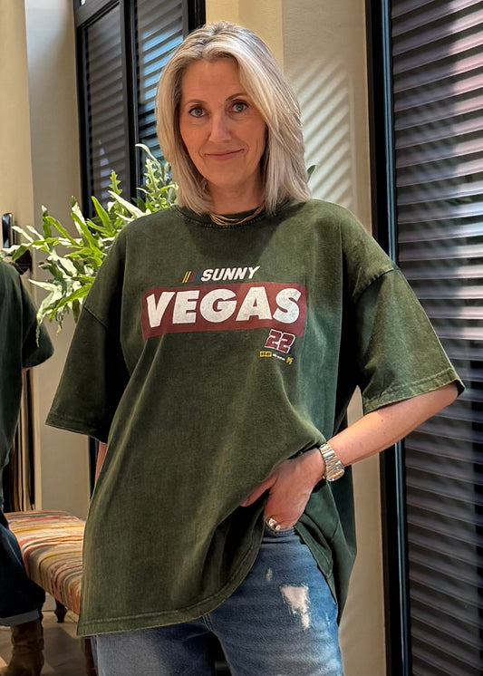 T-Shirt Vegas Oversized Groen - Peet kleding