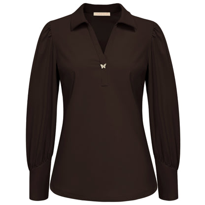 Triple Nine - Travel Top Lise Donkerbruin - 6930 - Peet kleding