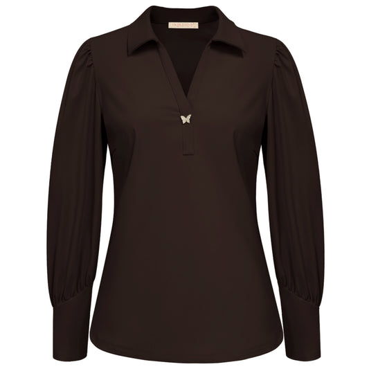 Triple Nine - Travel Top Lise Donkerbruin - 6930 - Peet kleding
