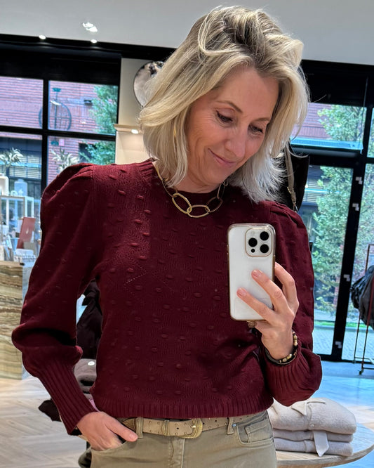 Trui Pearl Pofmouw Bordeaux - Peet kleding
