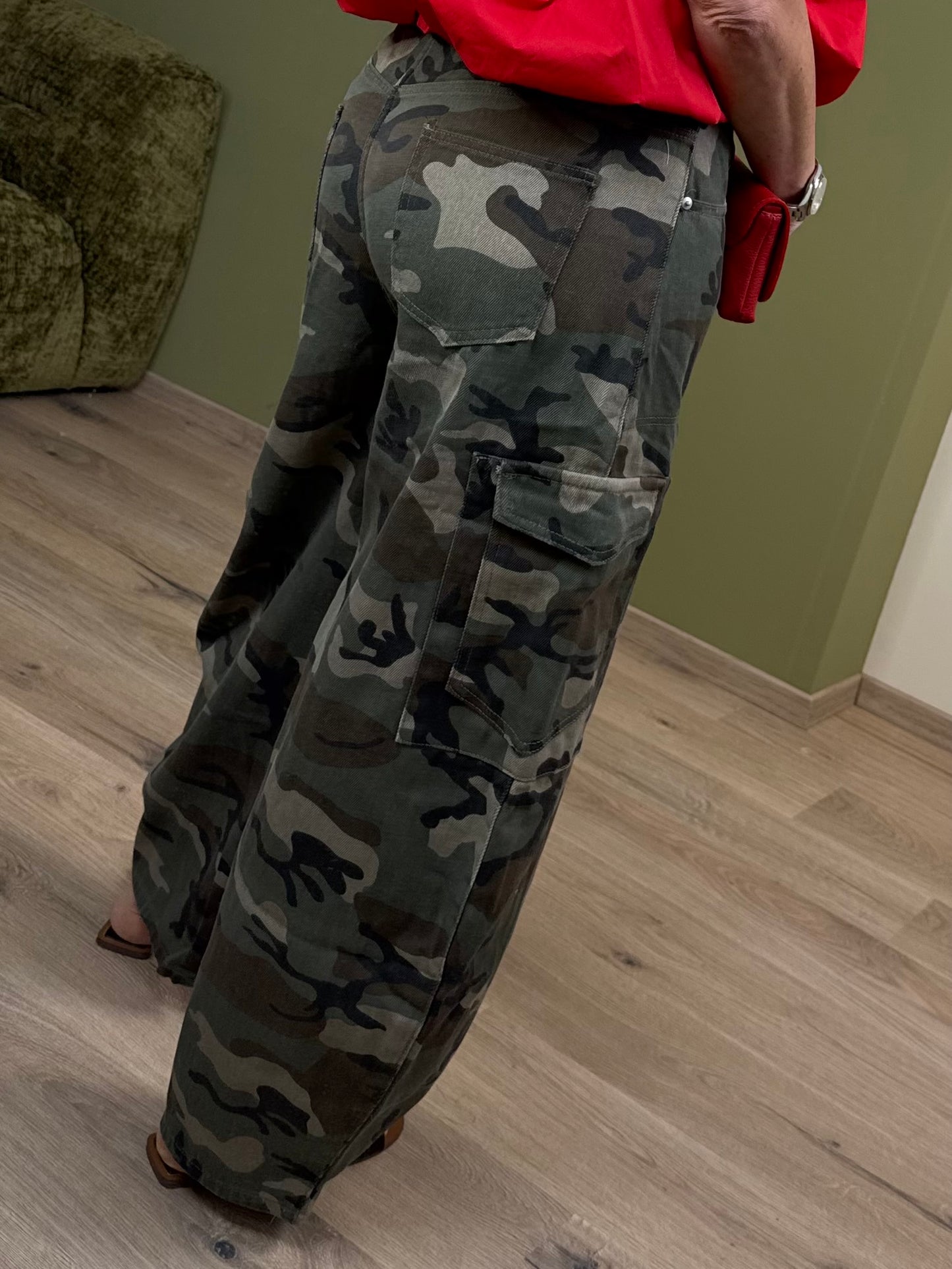 Broek Mochi Armyprint Groen - Peet kleding