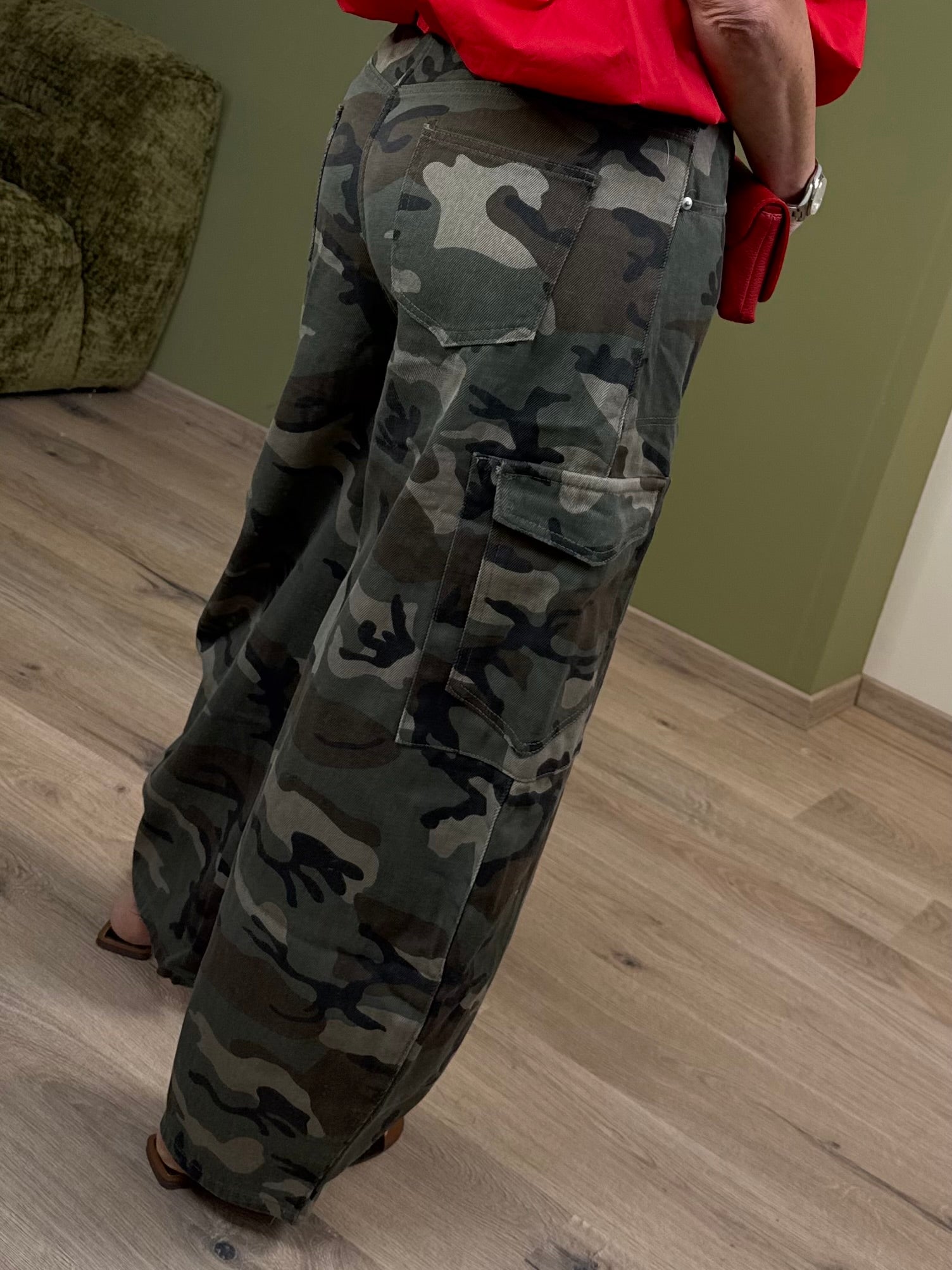 Broek Mochi Armyprint Groen - Peet kleding