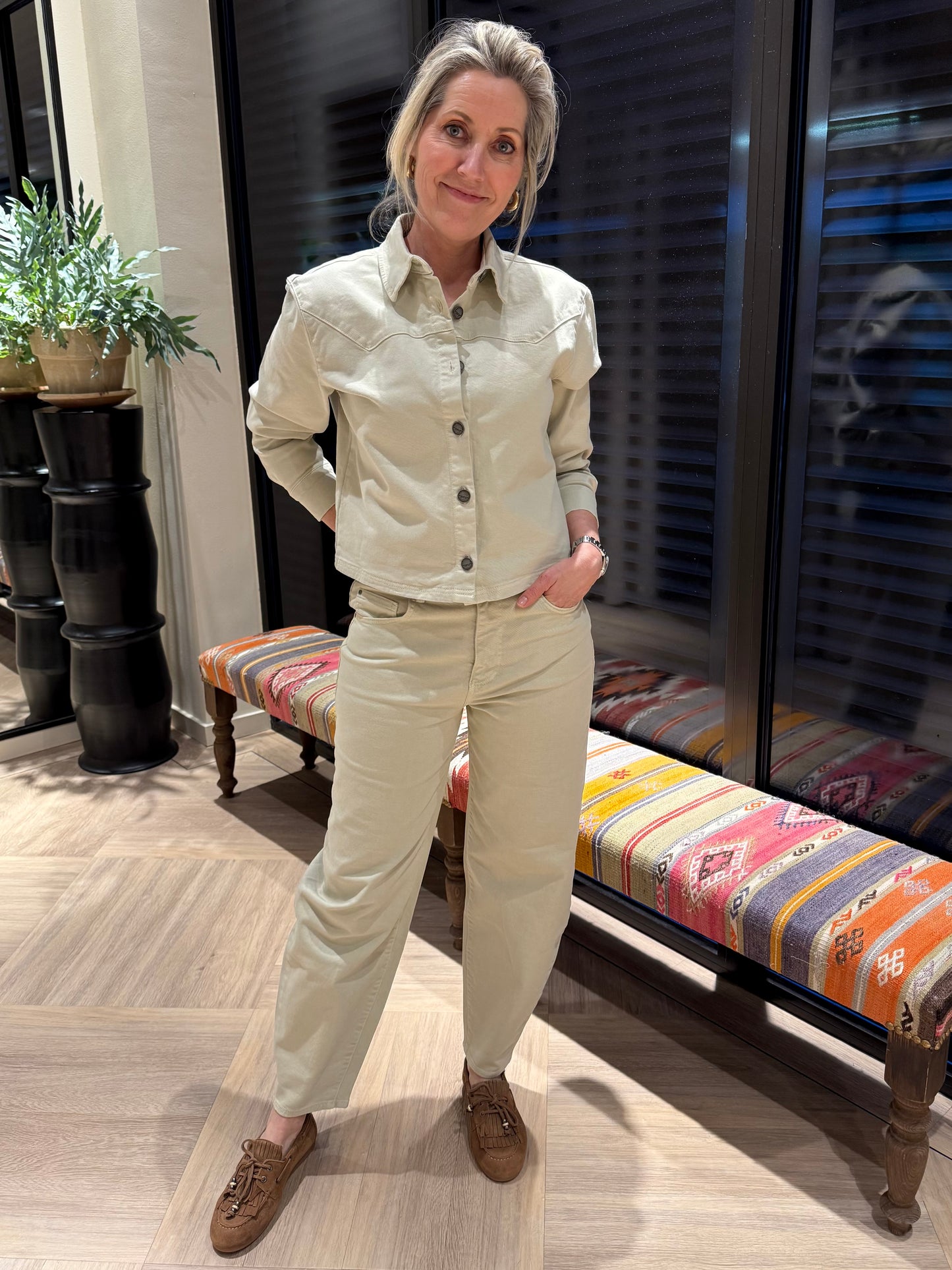 Yaya Jack Denim Beige - Peet kleding