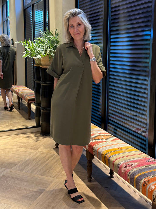 Yaya Jurk V-Hals Army - Peet kleding