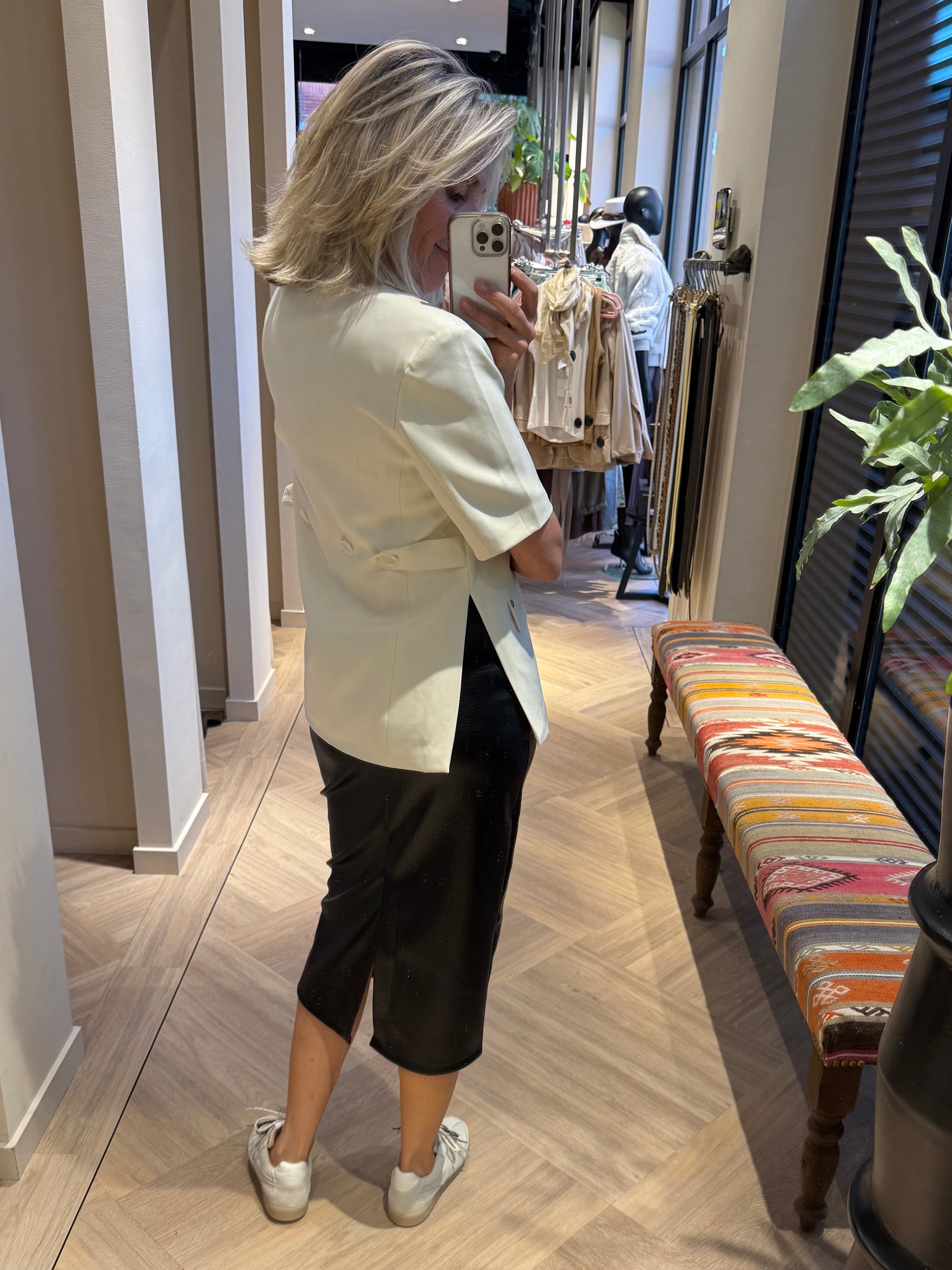 Faux Leather Koker Rok Zwart - Peet kleding