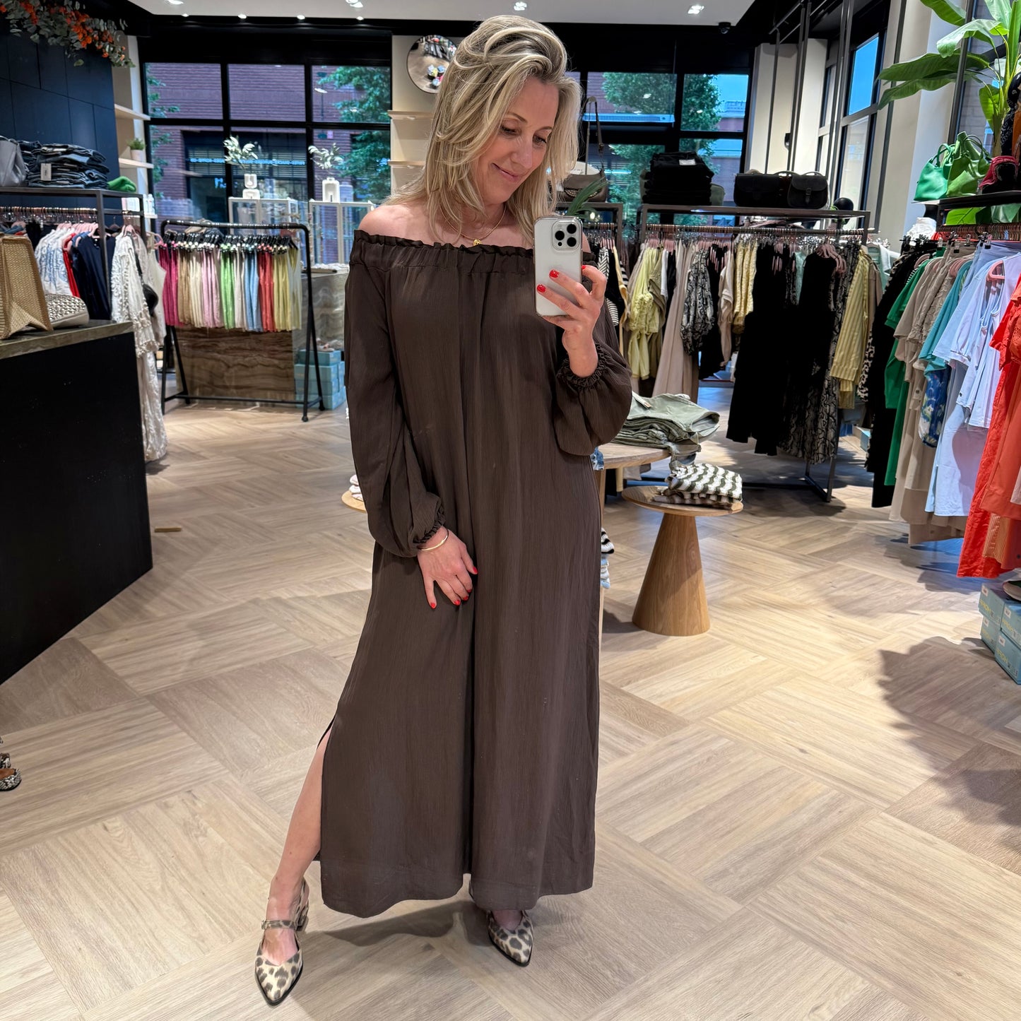 Jurk Moraira Bruin - Peet kleding