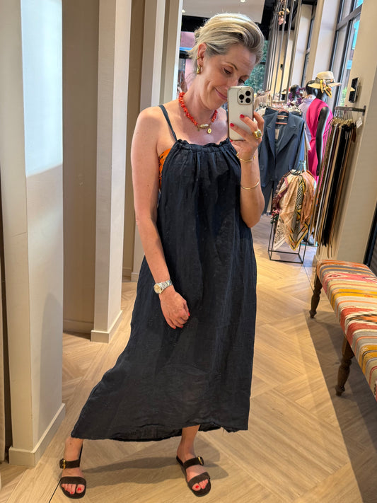 Jurk Linnen Isa Donkerblauw - Peet kleding