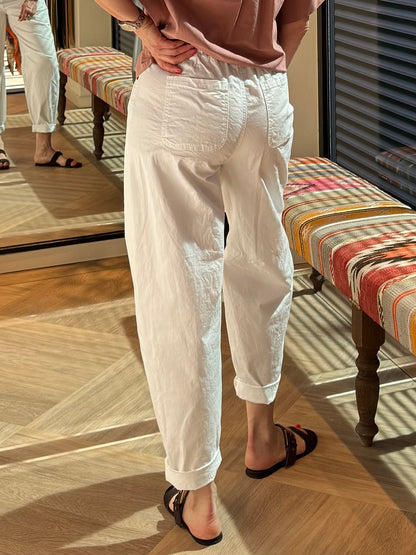 Broek Barrel Ricky Wit - Peet kleding