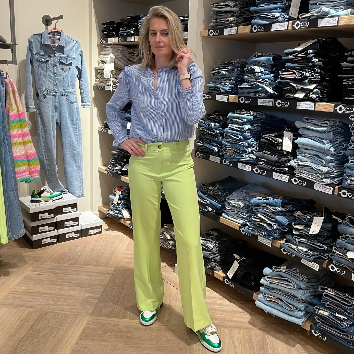Blouse Brenda Streep Blauw - Peet kleding