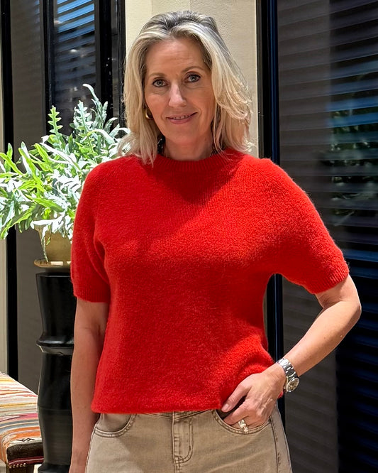 Triple Nine - Alpaca Top Levi Rood - Peet kleding