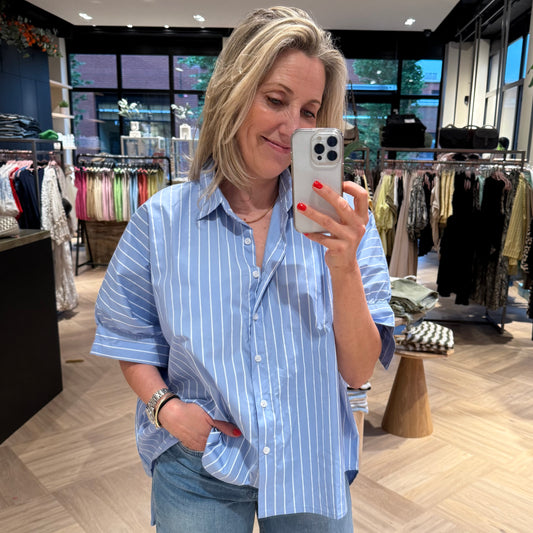 Azzurro Blouse Shirley Streep Blauw