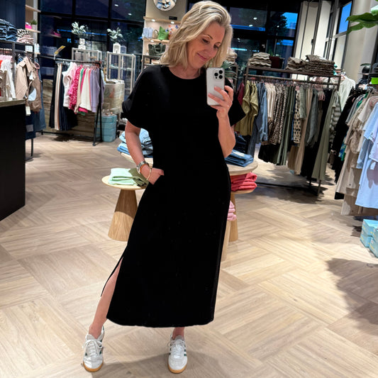 Azzurro Jurk Mia Ronde Hals Zwart