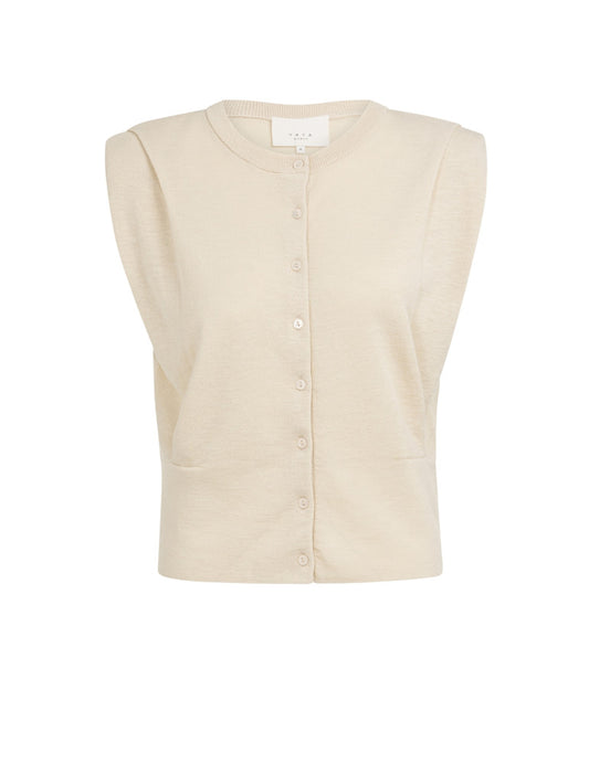 Yaya Vest Zonder Mouw Creme - Peet kleding
