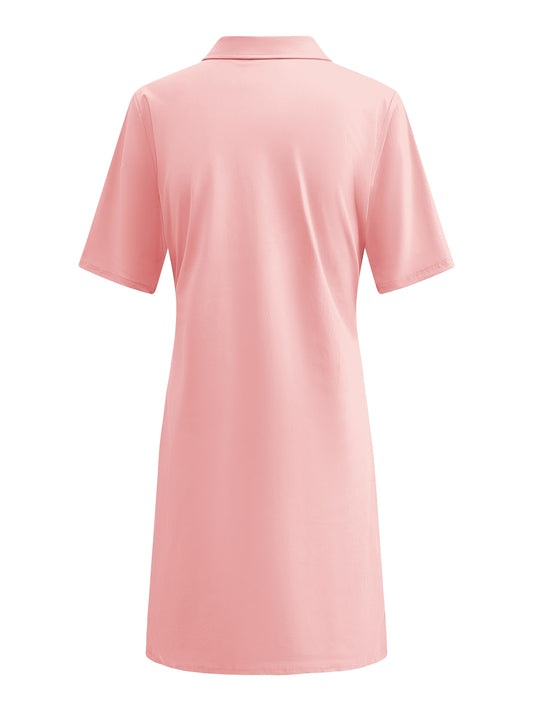 Triple Nine Travel Jurk Rose Poederroze - 51824 - Peet kleding