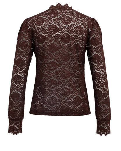 Yaya Lace Top Chocolat Red - Peet kleding