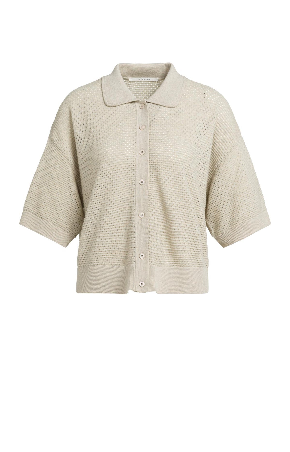 Yaya Vest Opengewerkt Cashmere Grey - Peet kleding