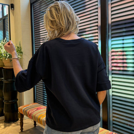 Azzurro Sweater Mia Navy - Peet kleding