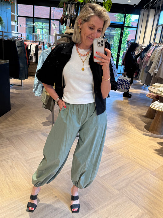 Broek Parachute Olijfgroen - Peet kleding