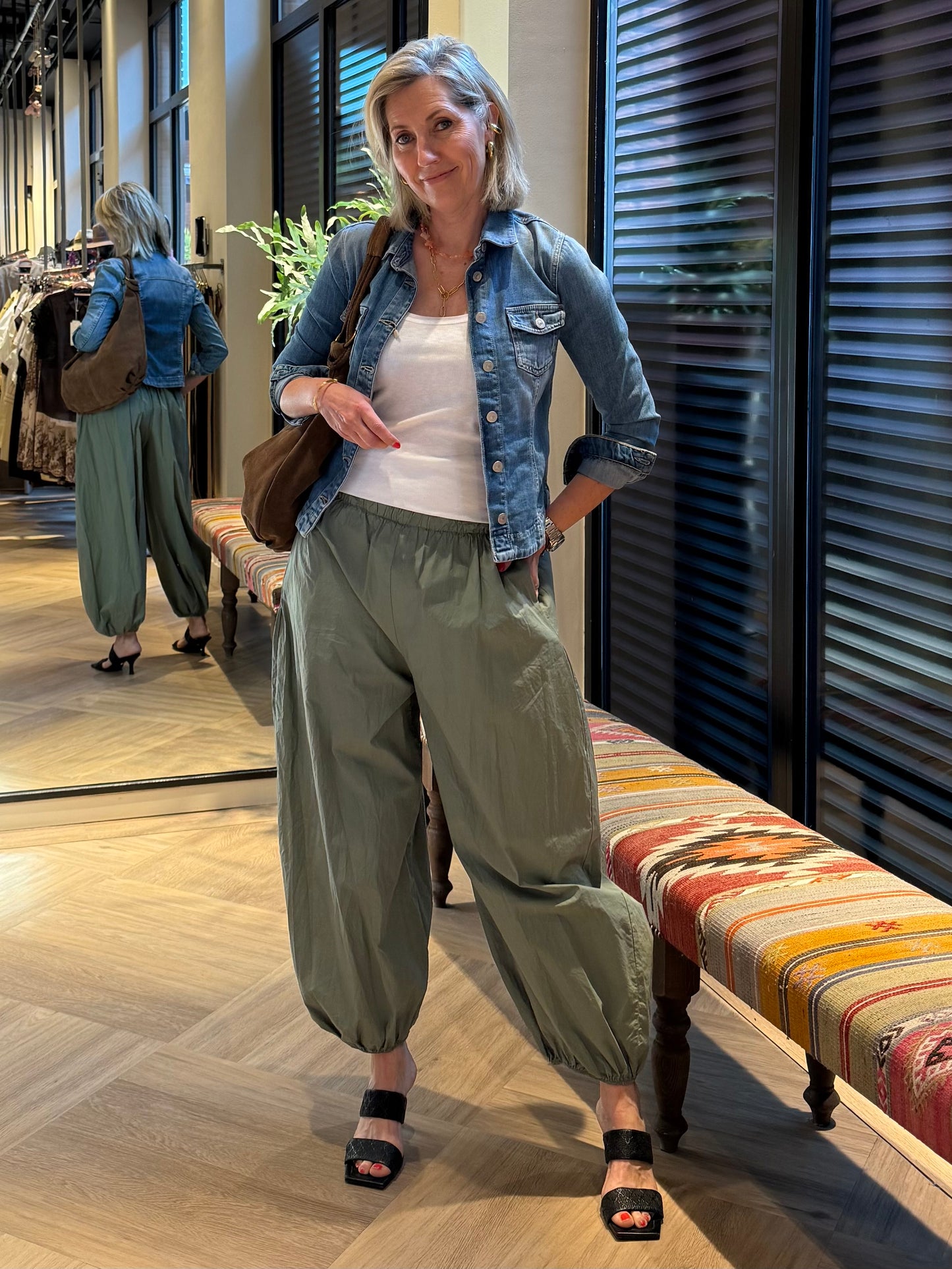 Broek Parachute Olijfgroen - Peet kleding