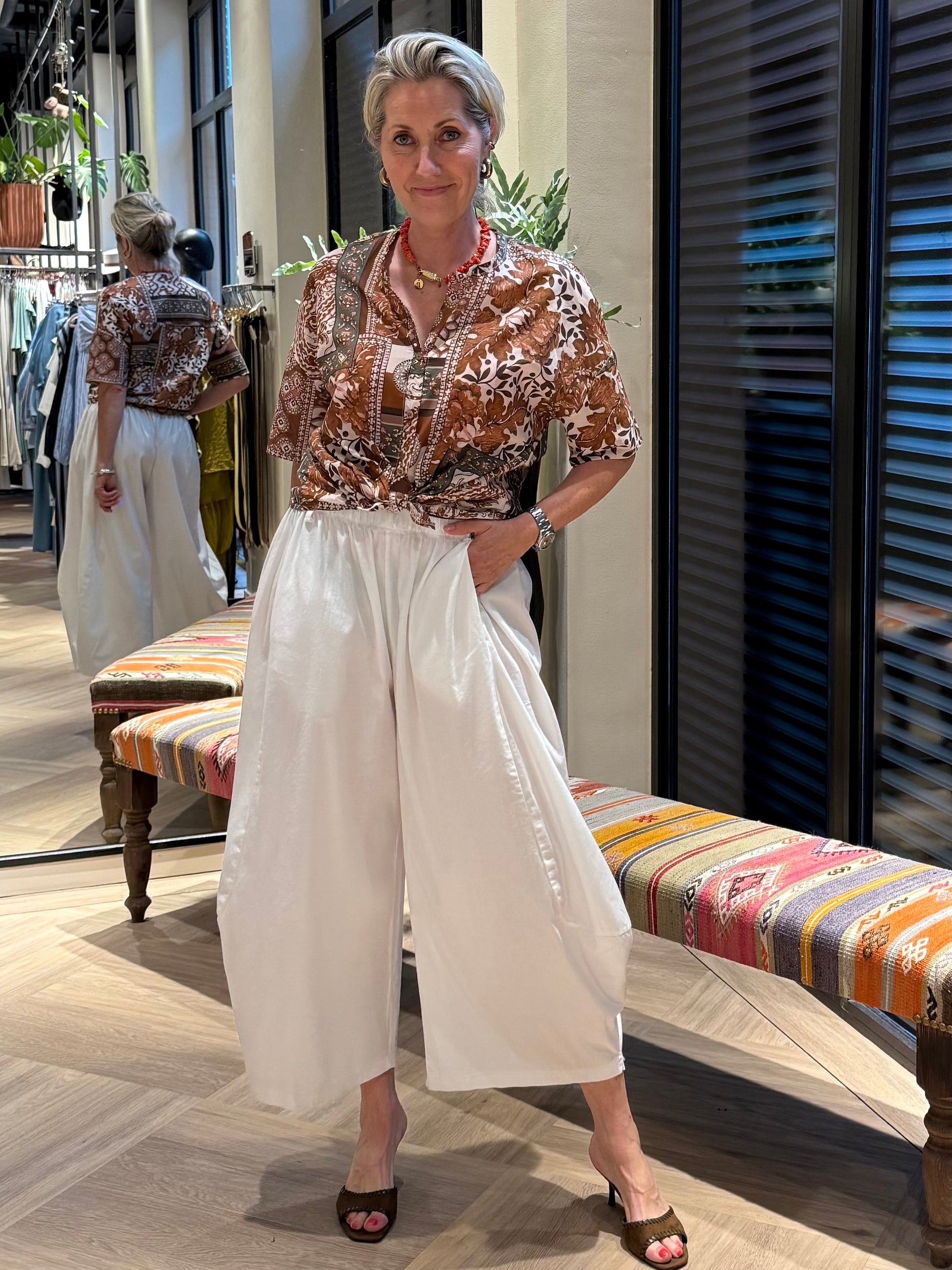 Blouse Suus Print Brique - Peet kleding