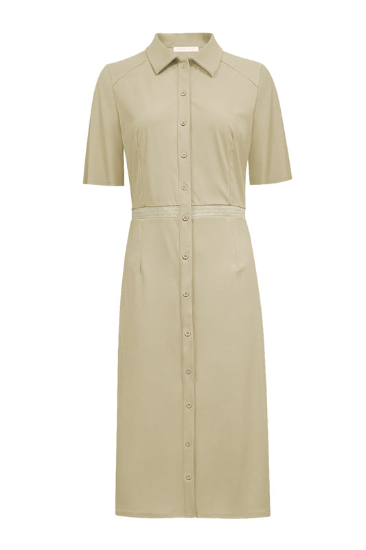 Triple Nine Travel Jurk Mia Beige - 51822 - Peet kleding