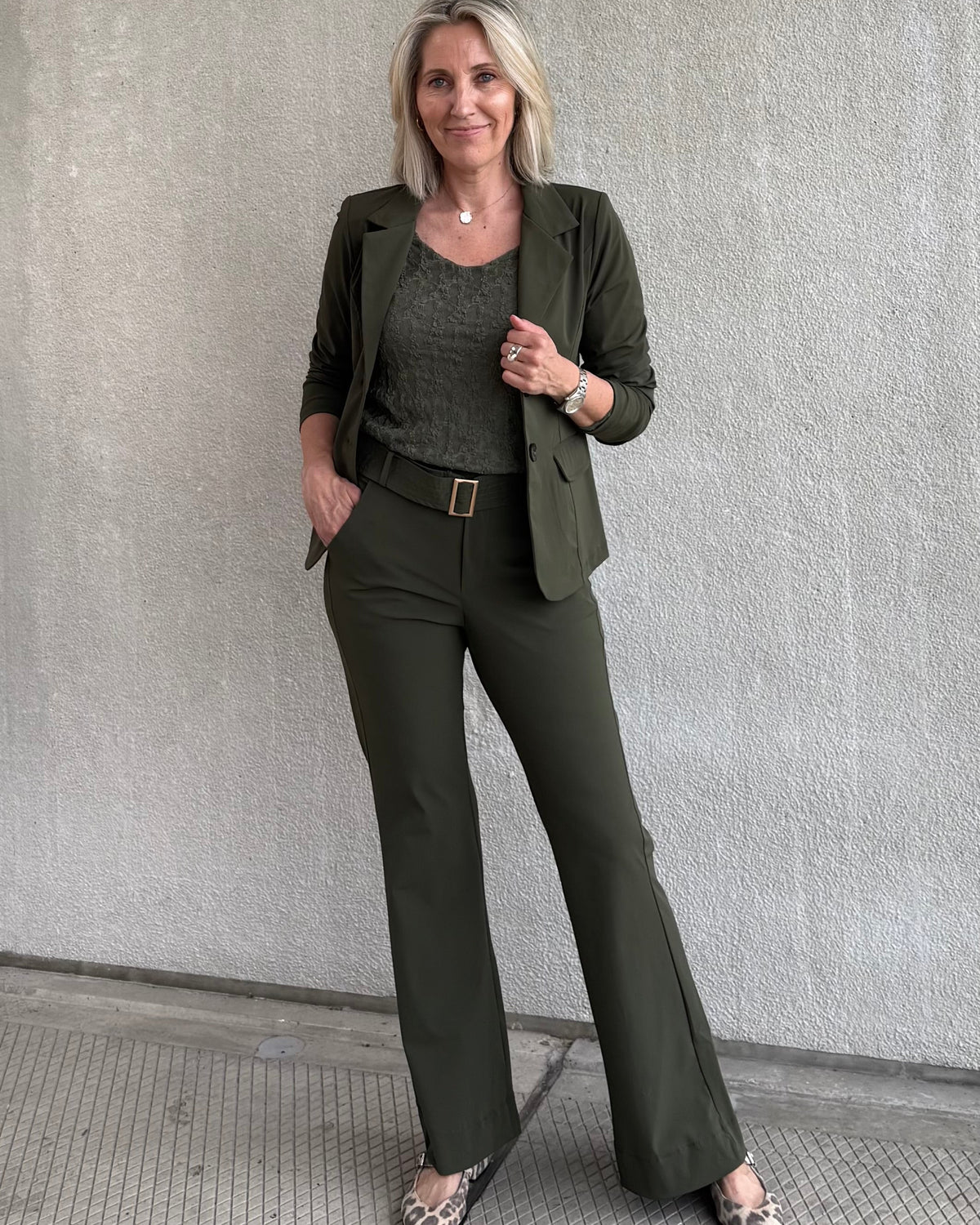 Triple Nine - Travel Blazer Francis Olijfgroen - 3101 - Peet kleding