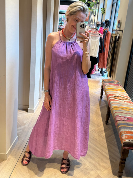 Jurk Marina Linnen Lavendel - Peet kleding