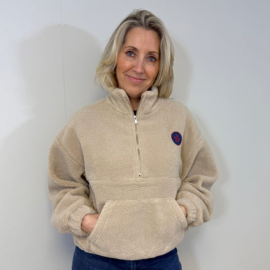 Azzurro Sweater Teddy Zand - Peet kleding