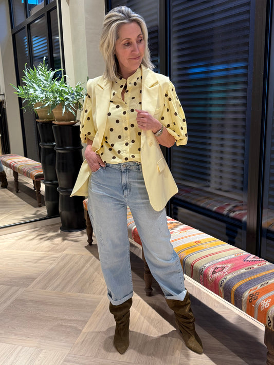 Ambika Gilet Zachtgeel - Peet kleding