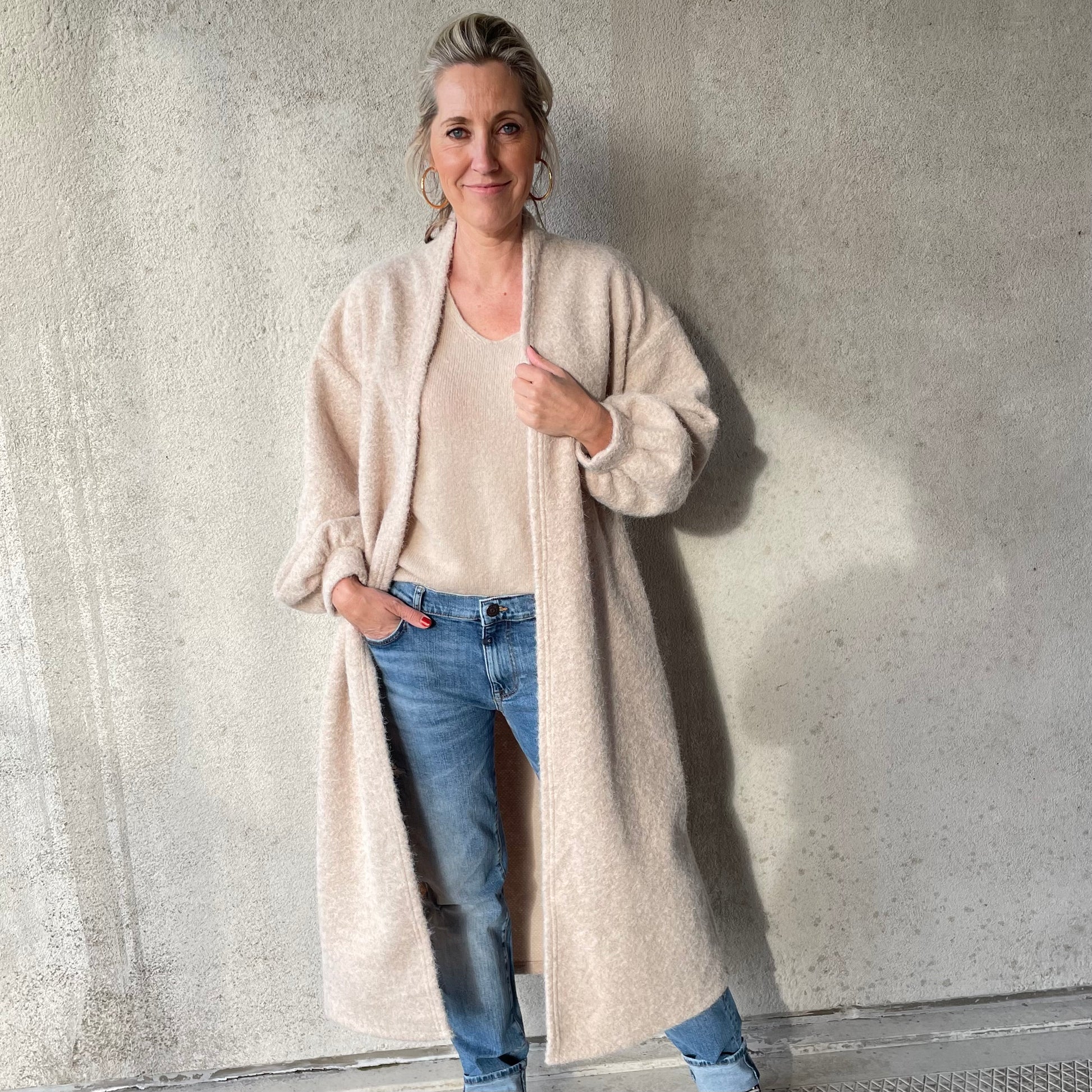 Jas Margy Lang Beige - Peet kleding