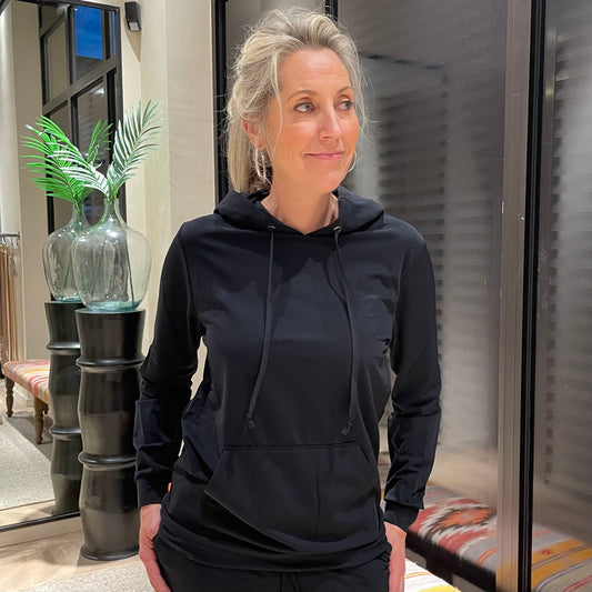 Triple Nine - Gevoerde Travel Sweat Merel Zwart - Peet kleding