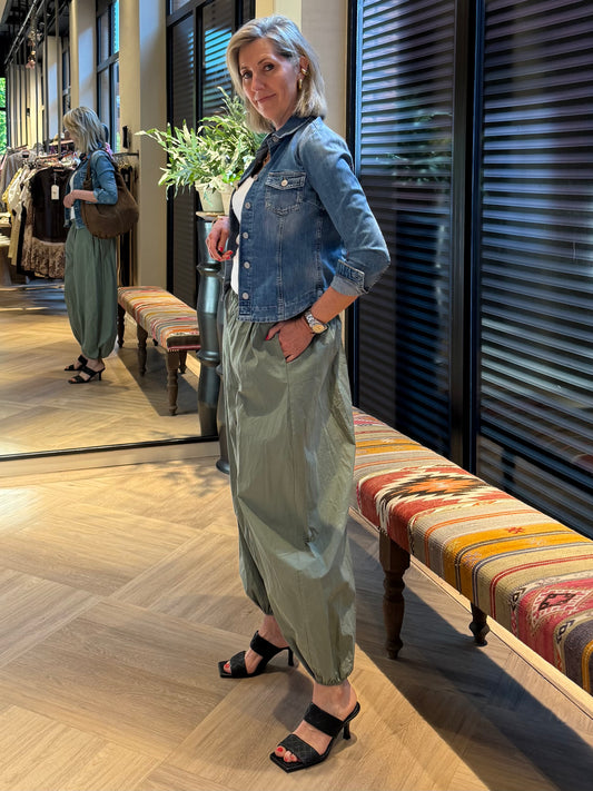 Broek Parachute Olijfgroen - Peet kleding