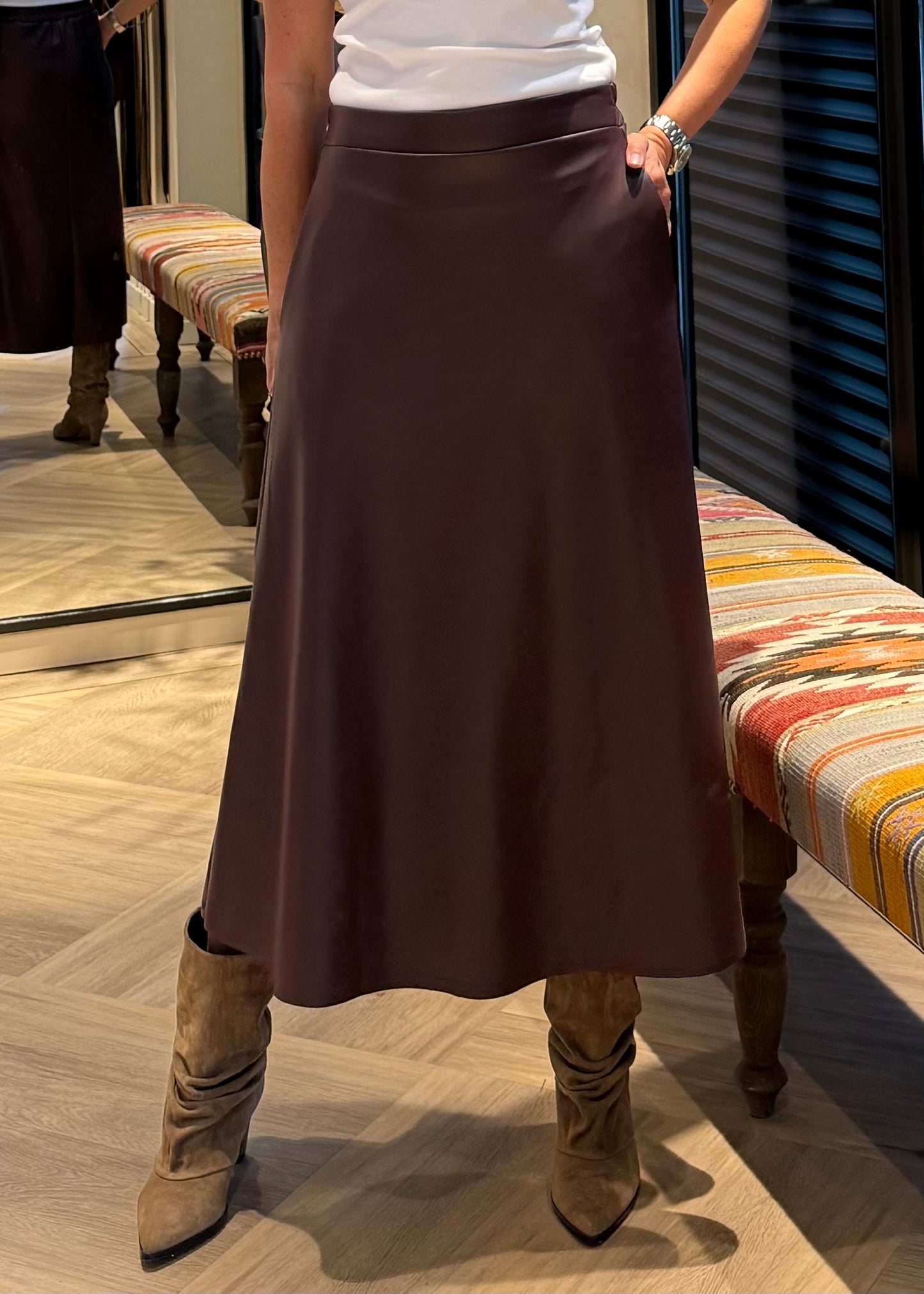 Rok Miriam Leather Bordeaux - Peet kleding