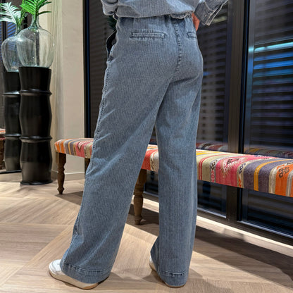 Azzurro Broek Maaike Denim Streep - Peet kleding