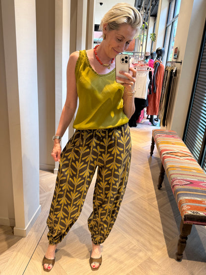 Broek Avalon Ballon Print Olijf