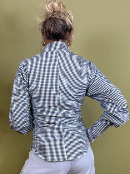 Ambika Blouse Ruit Lichtblauw - Peet kleding