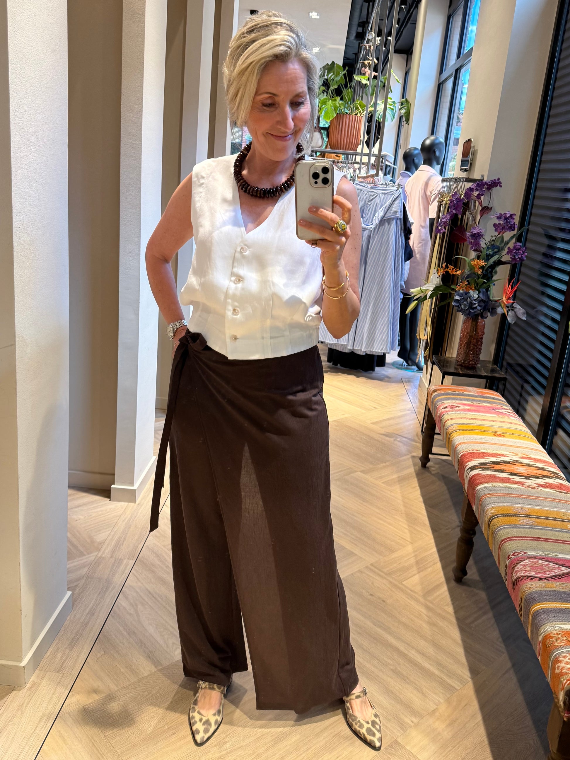 Yaya Blouse Plooi Wit - Peet kleding