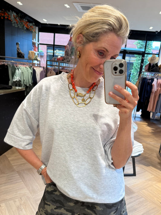 Azzurro Sweater Mia Grijs Melee