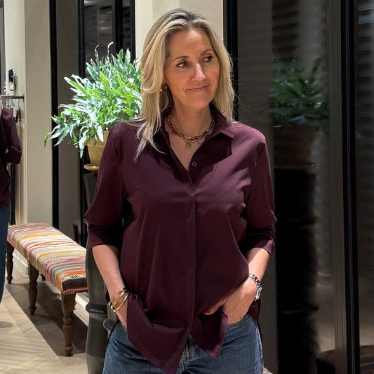 Basic Blouse Lisa Aubergine - Peet kleding