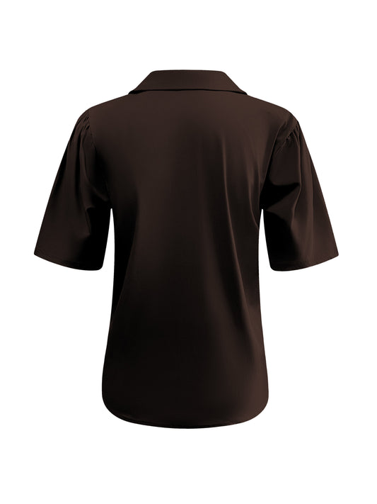 Triple Nine - Travel Blouse Camille Donkerbruin - 5931 - Peet kleding