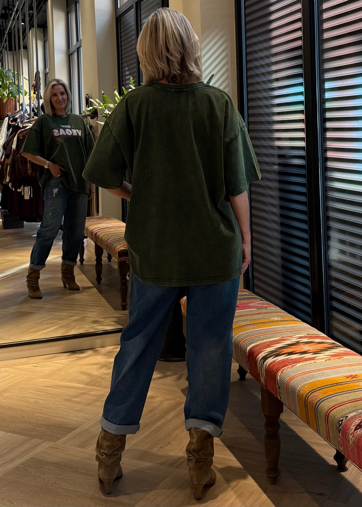 T-Shirt Vegas Oversized Groen - Peet kleding
